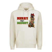 Oatmeal Heather merry and bright german shepherd Premium Hoodie - RanaPortraitStore