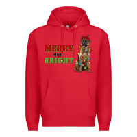 Red merry and bright german shepherd Premium Hoodie - RanaPortraitStore