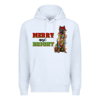 White merry and bright german shepherd Premium Hoodie - RanaPortraitStore