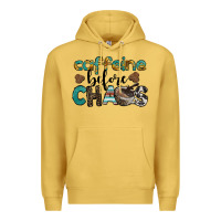 Antique Gold western caffeine before chaos Premium Hoodie - BarkalooDesign
