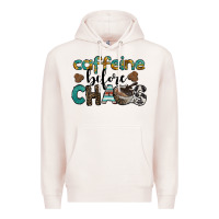 Pale Pink western caffeine before chaos Premium Hoodie - BarkalooDesign