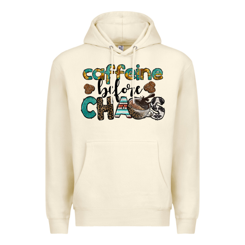 Western Caffeine Before Chaos Premium Hoodie by BarkalooDesign | Teevron