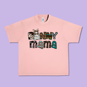 Bunny Mama Urban Heavy Tee Designed By Cowhidedigitalart