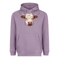 Lavender hereford cow head Heavyweight Hoodie - RanaPortraitStore