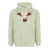 Matcha hereford cow head Heavyweight Hoodie - RanaPortraitStore