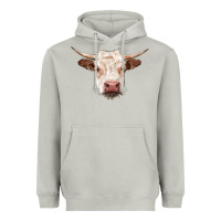 Moon Dust hereford cow head Heavyweight Hoodie - RanaPortraitStore