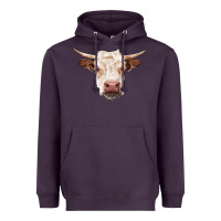 Plum hereford cow head Heavyweight Hoodie - RanaPortraitStore