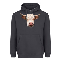 Smoke hereford cow head Heavyweight Hoodie - RanaPortraitStore
