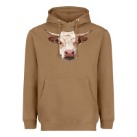 Toasted Coconut hereford cow head Heavyweight Hoodie - RanaPortraitStore
