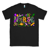 Black Nurse Mardi Gras Classic Tee - FaDigitalArtStudio