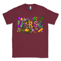 Burgundy Nurse Mardi Gras Classic Tee - FaDigitalArtStudio