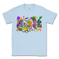 Dusty Blue Nurse Mardi Gras Classic Tee - FaDigitalArtStudio