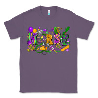 Lavender Nurse Mardi Gras Classic Tee - FaDigitalArtStudio