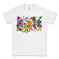 White Nurse Mardi Gras Classic Tee - FaDigitalArtStudio