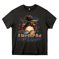 Asphalt All American mama messy bun 4th of july Heavy Core Tee - FaDigitalArtStudio