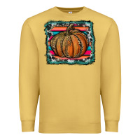Antique Gold leopard pumpkin with serape background Premium Sweatshirt - RanaPortraitStore
