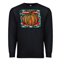 Black leopard pumpkin with serape background Premium Sweatshirt - RanaPortraitStore