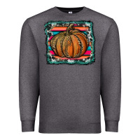 Charcoal Heather leopard pumpkin with serape background Premium Sweatshirt - RanaPortraitStore