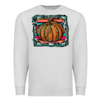Dove Grey leopard pumpkin with serape background Premium Sweatshirt - RanaPortraitStore