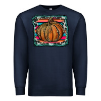 Navy leopard pumpkin with serape background Premium Sweatshirt - RanaPortraitStore