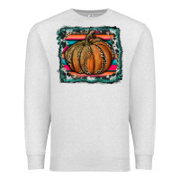 Oatmeal Heather leopard pumpkin with serape background Premium Sweatshirt - RanaPortraitStore