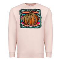 Pale Pink leopard pumpkin with serape background Premium Sweatshirt - RanaPortraitStore