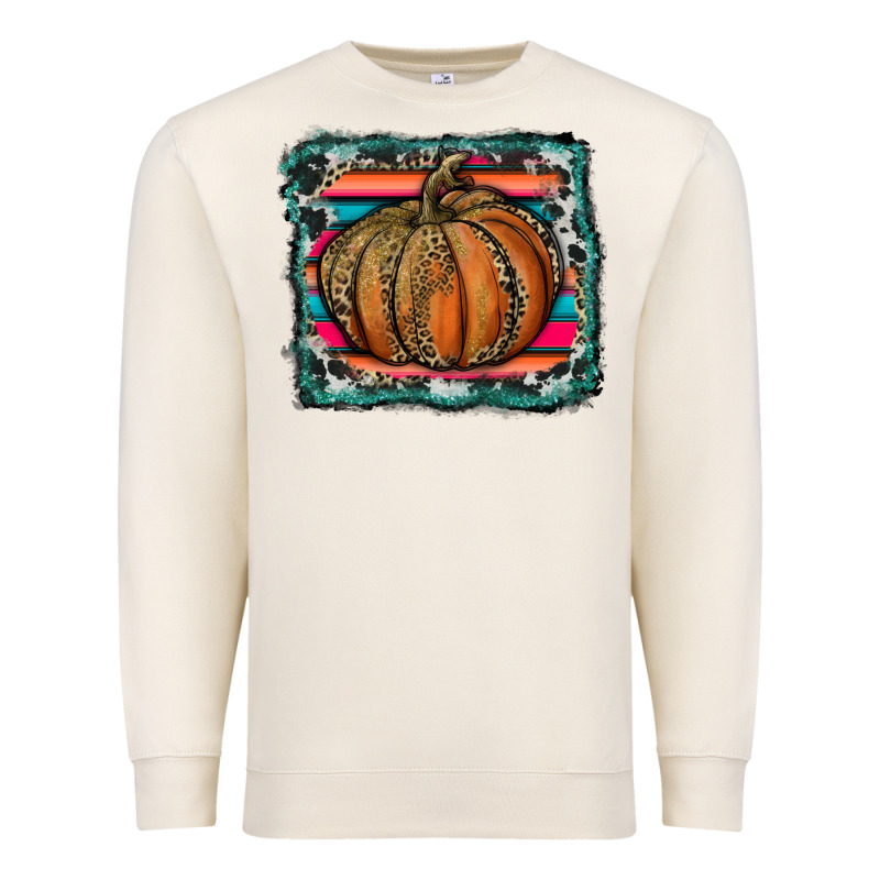 Leopard Pumpkin With Serape Background Premium Sweatshirt by RanaPortraitStore | Teevron