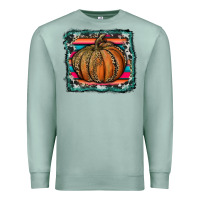 Seafoam leopard pumpkin with serape background Premium Sweatshirt - RanaPortraitStore