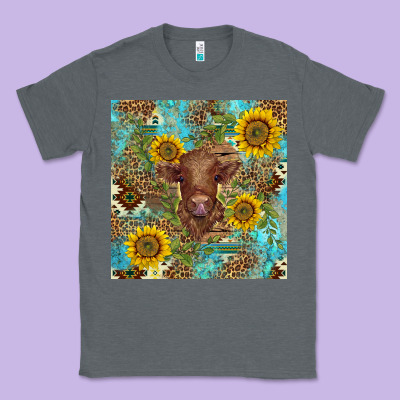Western Highland Cow Classic Tee Designed By Barkaloodesign
