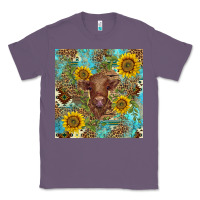 Lavender western highland cow Classic Tee - BarkalooDesign