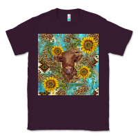 Plum western highland cow Classic Tee - BarkalooDesign