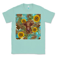 Seafoam western highland cow Classic Tee - BarkalooDesign