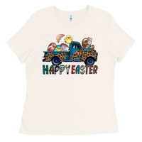 Bone Happy Easter truck Ladies Tee - CowhideDigitalArt