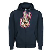 Navy Jack Russel Peace Sign Zipper Hoodie - Jasminsmagicworld
