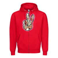 Red Jack Russel Peace Sign Zipper Hoodie - Jasminsmagicworld