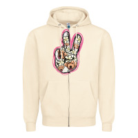 Sandshell Jack Russel Peace Sign Zipper Hoodie - Jasminsmagicworld