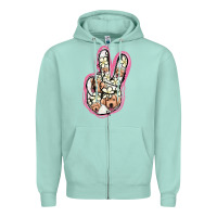 Seafoam Jack Russel Peace Sign Zipper Hoodie - Jasminsmagicworld