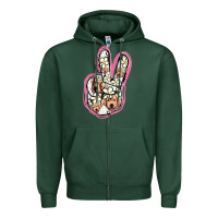 Sports Green Jack Russel Peace Sign Zipper Hoodie - Jasminsmagicworld