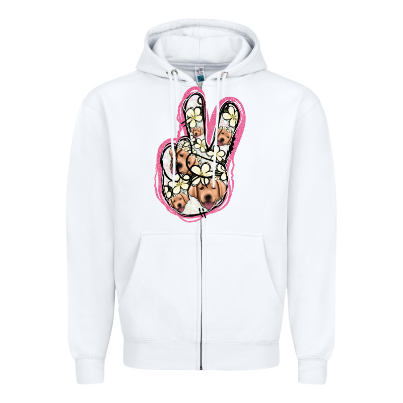 Jack Russel Peace Sign Zipper Hoodie by Jasminsmagicworld | Teevron