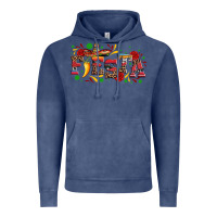 Vintage Denim fieasta with sombrero rose and pepper Vintage Hoodie - Artiststas
