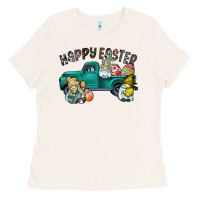 Bone Happy Easter truck Ladies Tee - CowhideDigitalArt