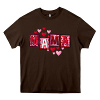 Chocolate Brown Mother's Day mama hearts Heavy Core Tee - FaDigitalArtStudio