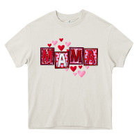 Cream Mother's Day mama hearts Heavy Core Tee - FaDigitalArtStudio