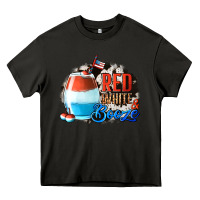 Asphalt Red White  Booze With Cowhide Background Heavy Core Tee - Jasminsmagicworld