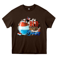 Chocolate Brown Red White  Booze With Cowhide Background Heavy Core Tee - Jasminsmagicworld