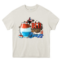 Cream Red White  Booze With Cowhide Background Heavy Core Tee - Jasminsmagicworld