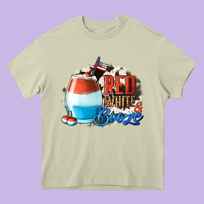 Red White  Booze With Cowhide Background Heavy Core Tee Designed By Jasminsmagicworld