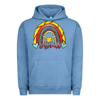Pigment Pebble Blue Softball Rainbow Urban Hoodie - RanaPortraitStore