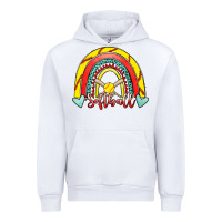White Softball Rainbow Urban Hoodie - RanaPortraitStore