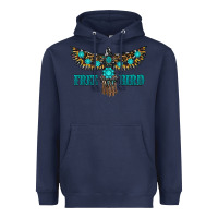 Navy turquoise freebird Heavyweight Hoodie - RanaPortraitStore